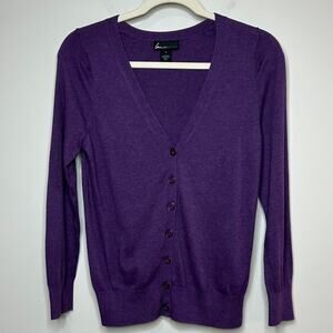 Lane Bryant Purple Cardigan Sweater Size 14 V Neck Grandpa Style